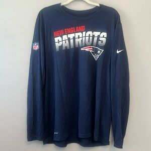 New England Patriots Long Sleeve Tee Shirt Navy Nike
